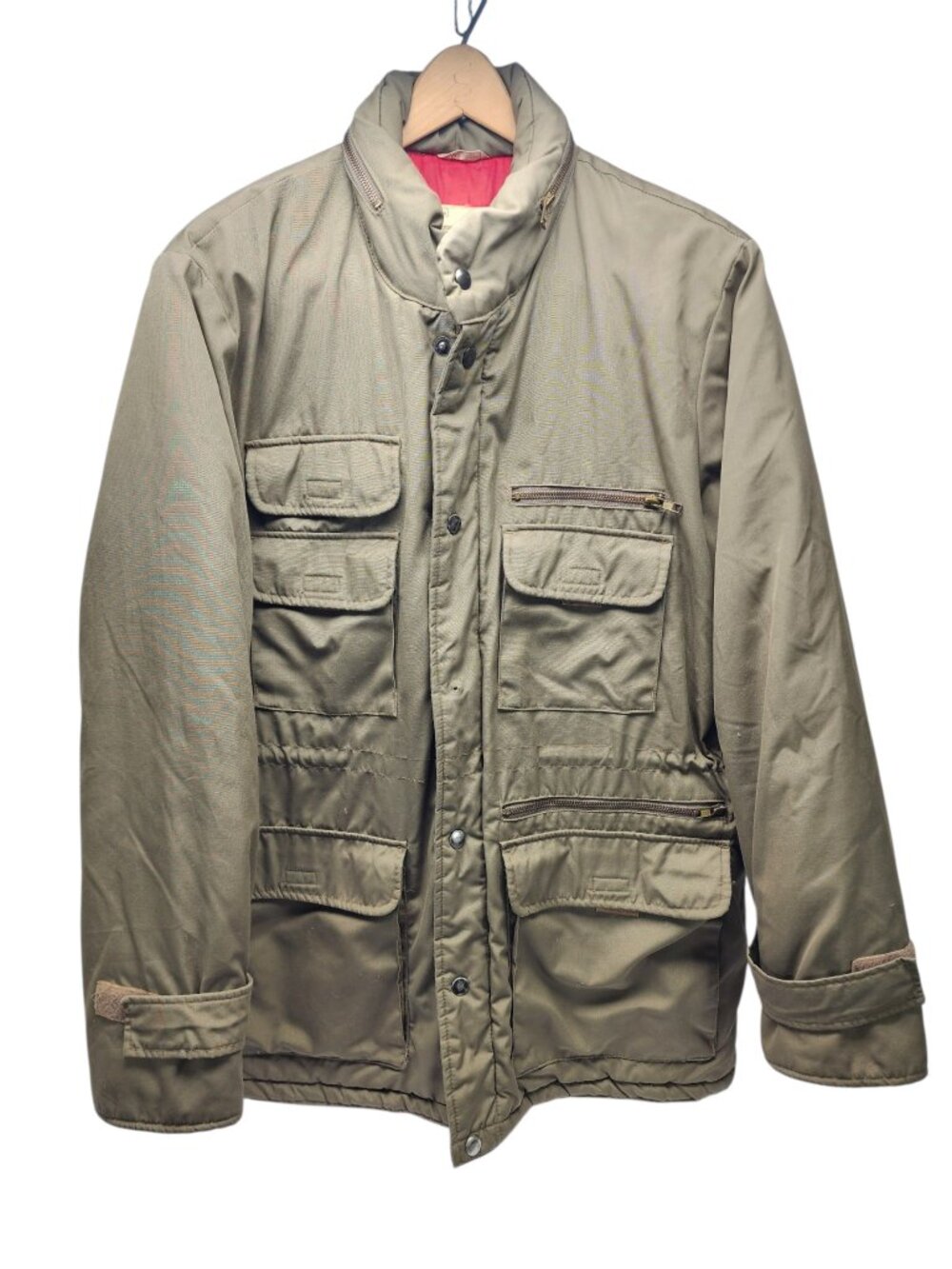 Vintage Sears Fieldmaster Utility Jacket Large Multi-Pocket Mid-Length Zip-Up